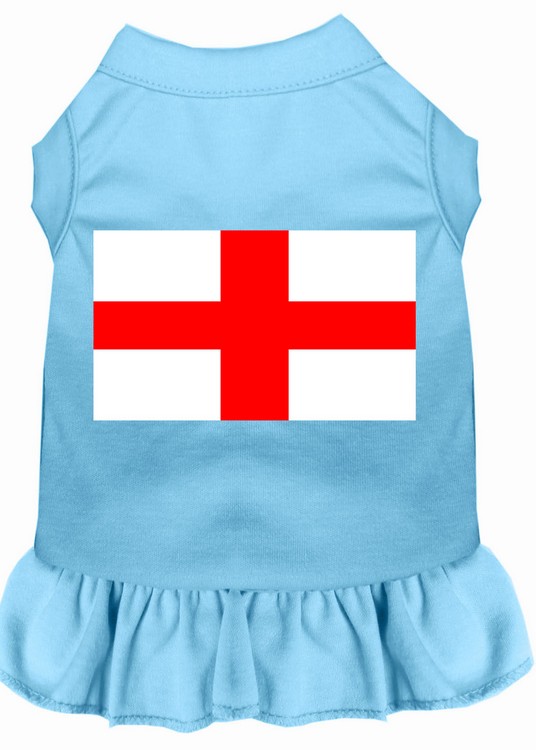 St Georges Cross Screen Print Dress Baby Blue XS